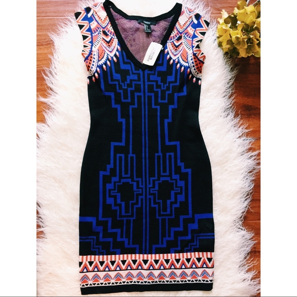 NEW AZTEC BANDAGE BODYCON COLORFUL COCKTAIL DRESS Aztec